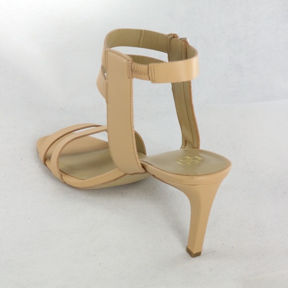 ANN TAYLOR Nude Strappy Sandal Heels - Picture 4 of 8